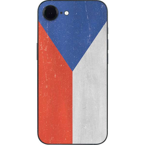 Czech Republic Flag Distressed iPhone 16e Skin